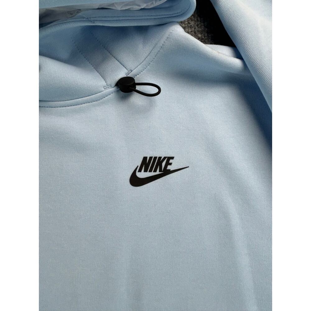 Nike Tech Fleece Women's L Hoodie Light Blue Cropped Pullover Size Large NWT - Picture 4 of 11